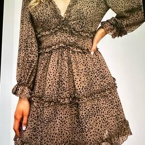 Leopard Print Ruffle Dress